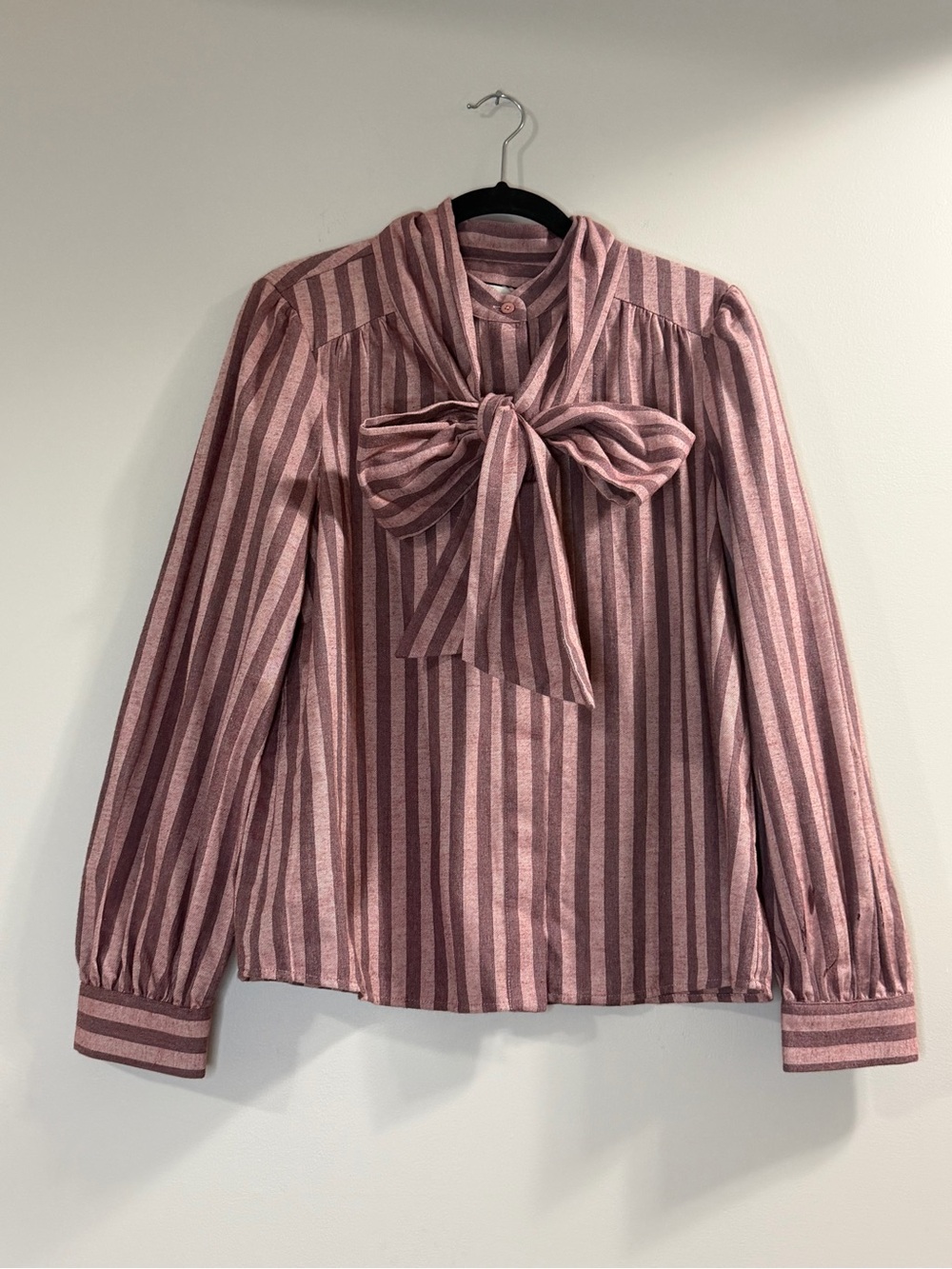 Tuckernuck Mauve Stripe Brianna Bow Blouse